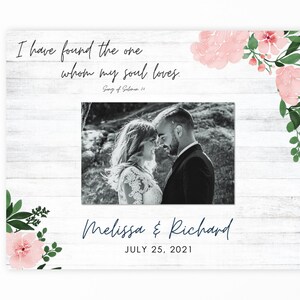 Christian Couple Gift, Farmhouse Decor, Scripture Song of Solomon or CUSTOM Photo Wall Art Wedding Anniversary Gift, Gift for Wife image 8