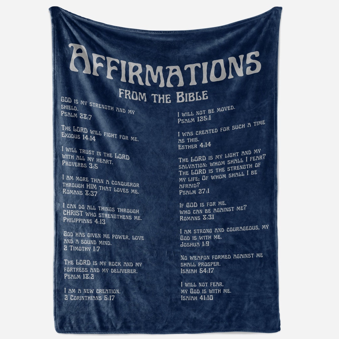 Scripture Affirmations BLANKET Bible Verses Throw Blanket Etsy