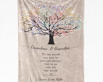Personalized Grandma Blanket: Custom Grandchildren Names, Keepsake Throw
