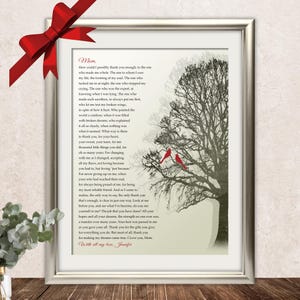 Christmas Gift for Mom,  Sentimental Custom Poem, from Daughter or Son, Personalized Mother Gift, Grandmother, Thank You Mom Canvas Print