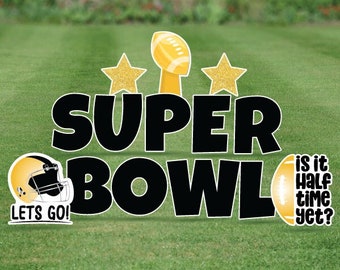 Super Bowl - Paquete de hojas completas - Juego de tarjetas de jardín de 14 piezas