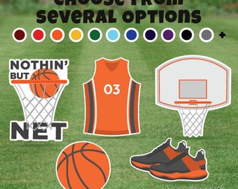 Equipo de baloncesto personalizable - Paquete de media hoja - Juego de tarjetas de patio de 5 piezas