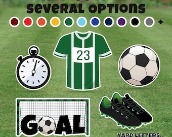 Equipo de fútbol personalizable - Paquete de media hoja - Juego de tarjetas de jardín de 5 piezas
