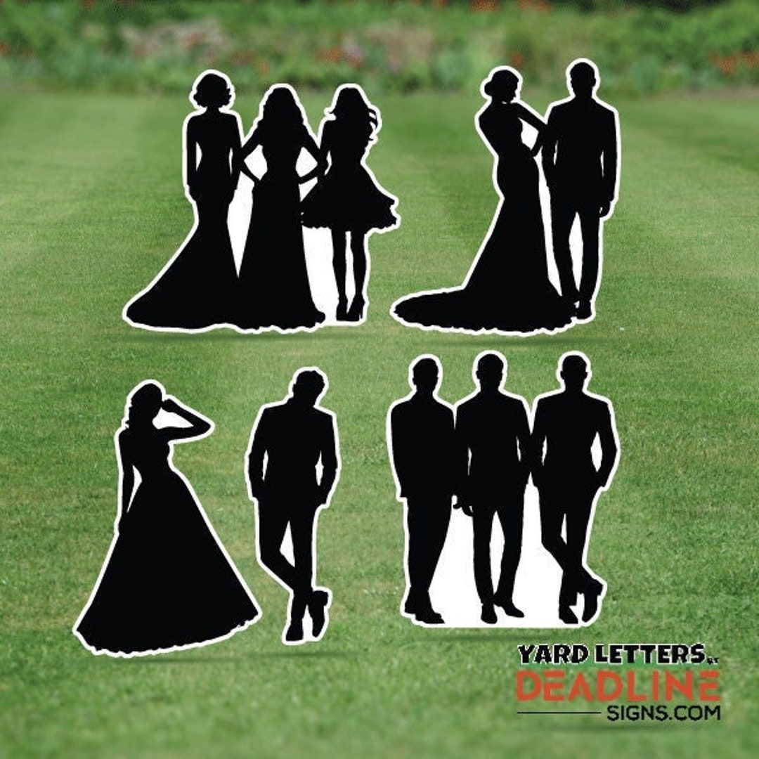 Prom Sheets Prom Silhouettes - Half Sheet Bundle - 5 Piece Yard Card Set - Etsy