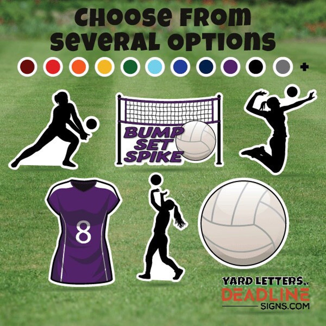 Customizable Volleyball Team Half Sheet Bundle 6 Piece Yard Card Set Etsy