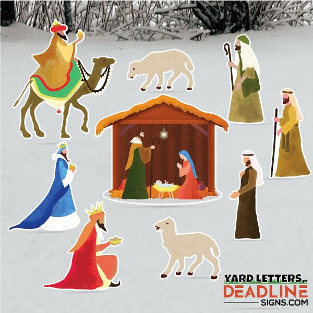 Nativity Scene - Full Sheet Bundle - 9 Piece Yard Card Set - Etsy