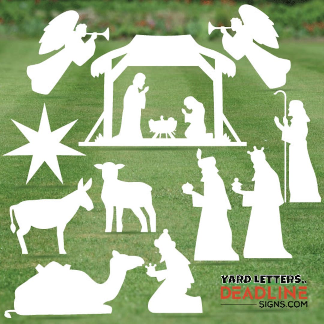 Nativity Scene - White Silhouettes - Full Sheet Bundle - 11 Piece Yard ...