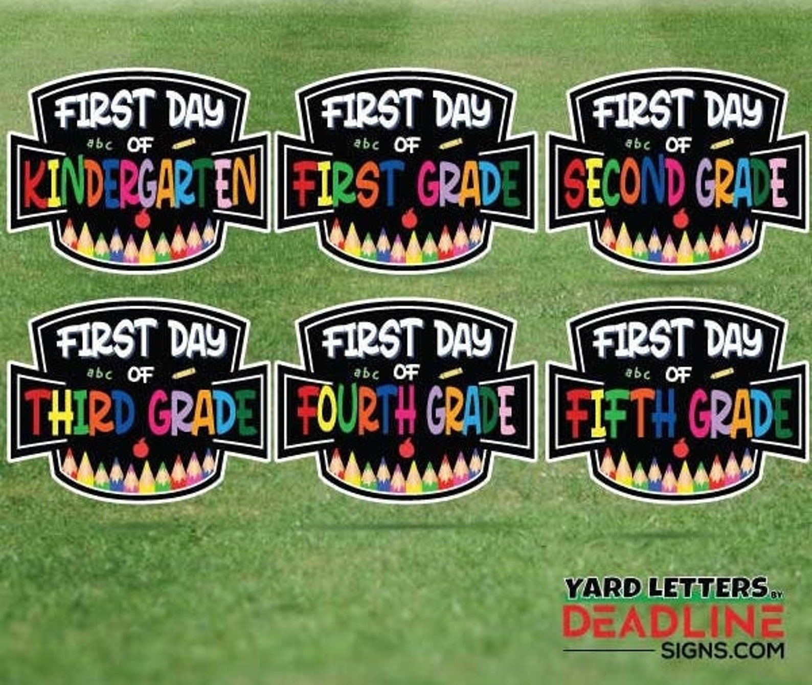 24 Inch First Day of School Signs - K-5 - 6 Piece Yard Sign Set - Etsy