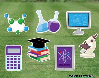 STEM School Supplies - Half Sheet Bundle - 7 Piece Yard Sign Set