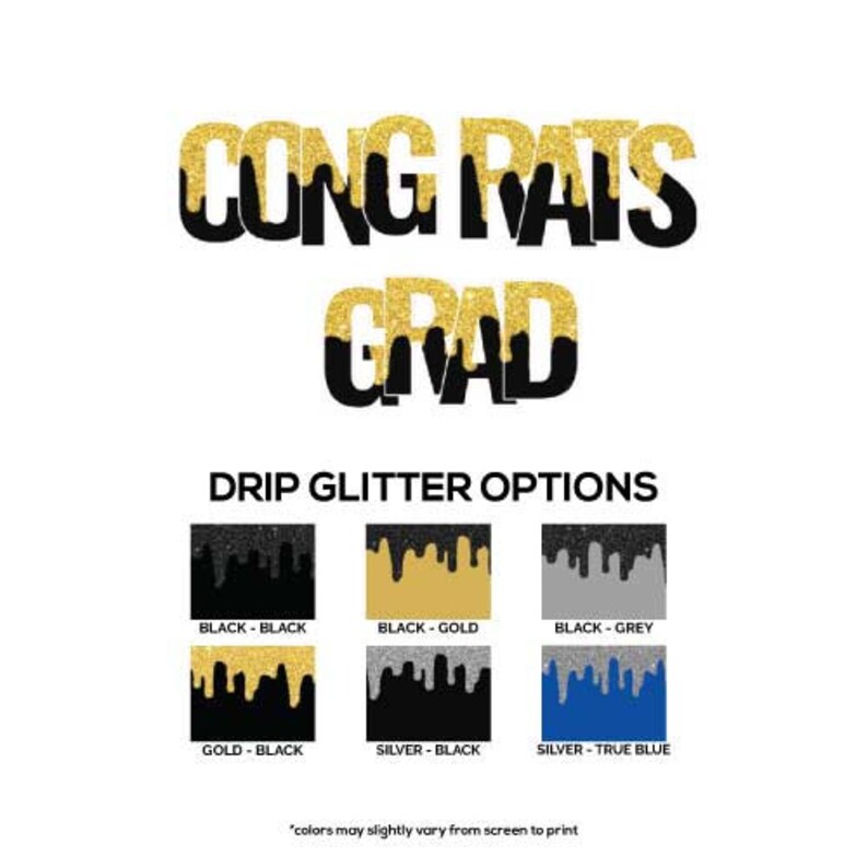23.5 Inch Congrats Grad - Drip Glitter Fill - 3 Piece Ez Set Yard Sign ...