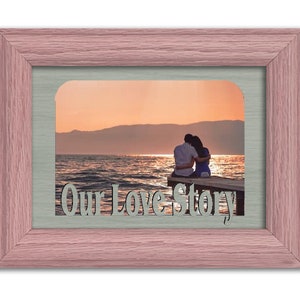 Our Love Story Tabletop Picture Frame - Holds 4x6 Photo - Multiple Color Options