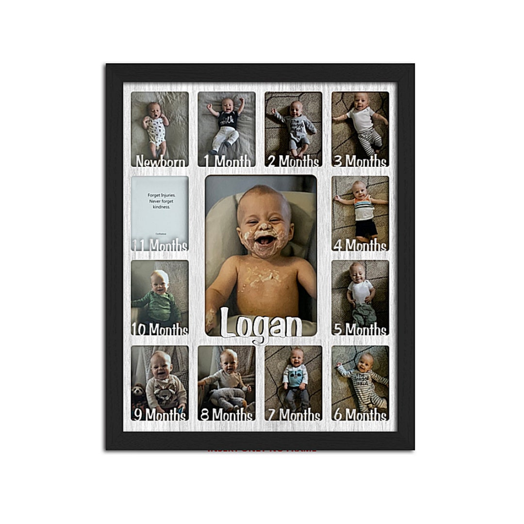 Personalized Baby First Year Photo Frame With 13 Openings Etsy