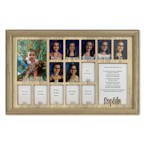 Baby First Year Picture Frame Collage - Personalized - 12x20