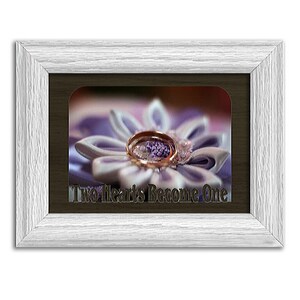 Two Hearts Become One Tabletop Picture Frame - Holds 4x6 Photo - Multiple Color Options