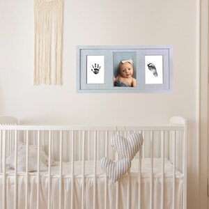 Baby Handprint and Footprint Picture Frame Kit - Safe No Mess Inkless Pad - Baby Shower New Mom Gift Newborn image 3
