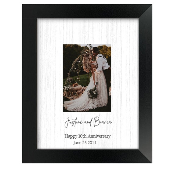 Anniversary Party Guest Signature Book Alternative - Signature Picture  Frame - Personalized with Family Name and Anniversary Date - Holds 5x7  Photo 