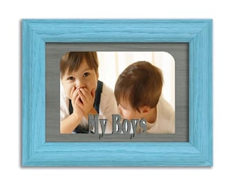 My Boys Tabletop Picture Frame - Holds 4x6 Photo - Multiple Color Options