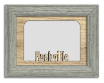 Nashville | Tennessee | Hometown City Picture Frame | Vacation, Travel, Family, Anniversary Gift | 5x7 Tabletop Frame for 4x6 Photo