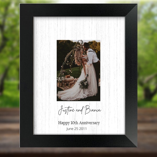 Anniversary Guest Signature Book Picture Frame - Personalized Name and Anniv - 1st, 5th,10th, 20th, 25th, 50th Wedding Party - 11x14