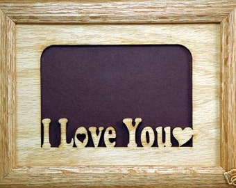 I Love You Tabletop Picture Frame - Holds 4x6 Photo - Multiple Color Options