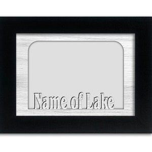 Custom Lake | Hometown City Picture Frame | Vacation, Travel, Family, Anniversary Gift | 5x7 Tabletop Frame for 4x6 Photo - Modern Thin