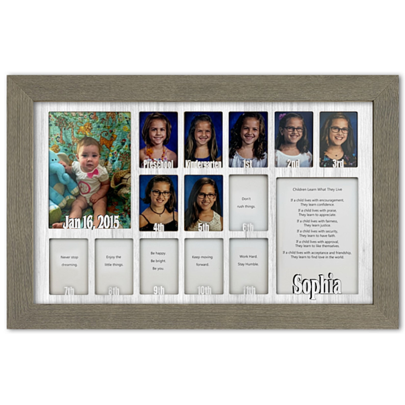 School Years Picture Frame Personalized holds Twelve Etsy