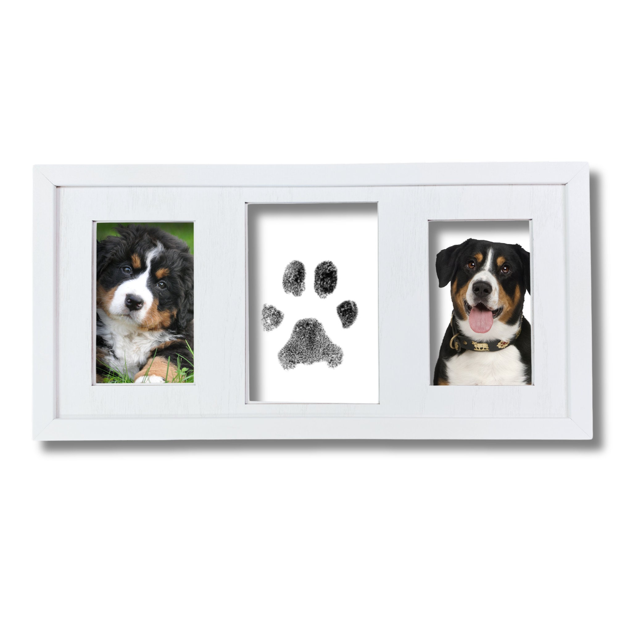 Pet Paw Print Picture Frame With Safe No Mess Inkless Pad Pawprint Kit ...