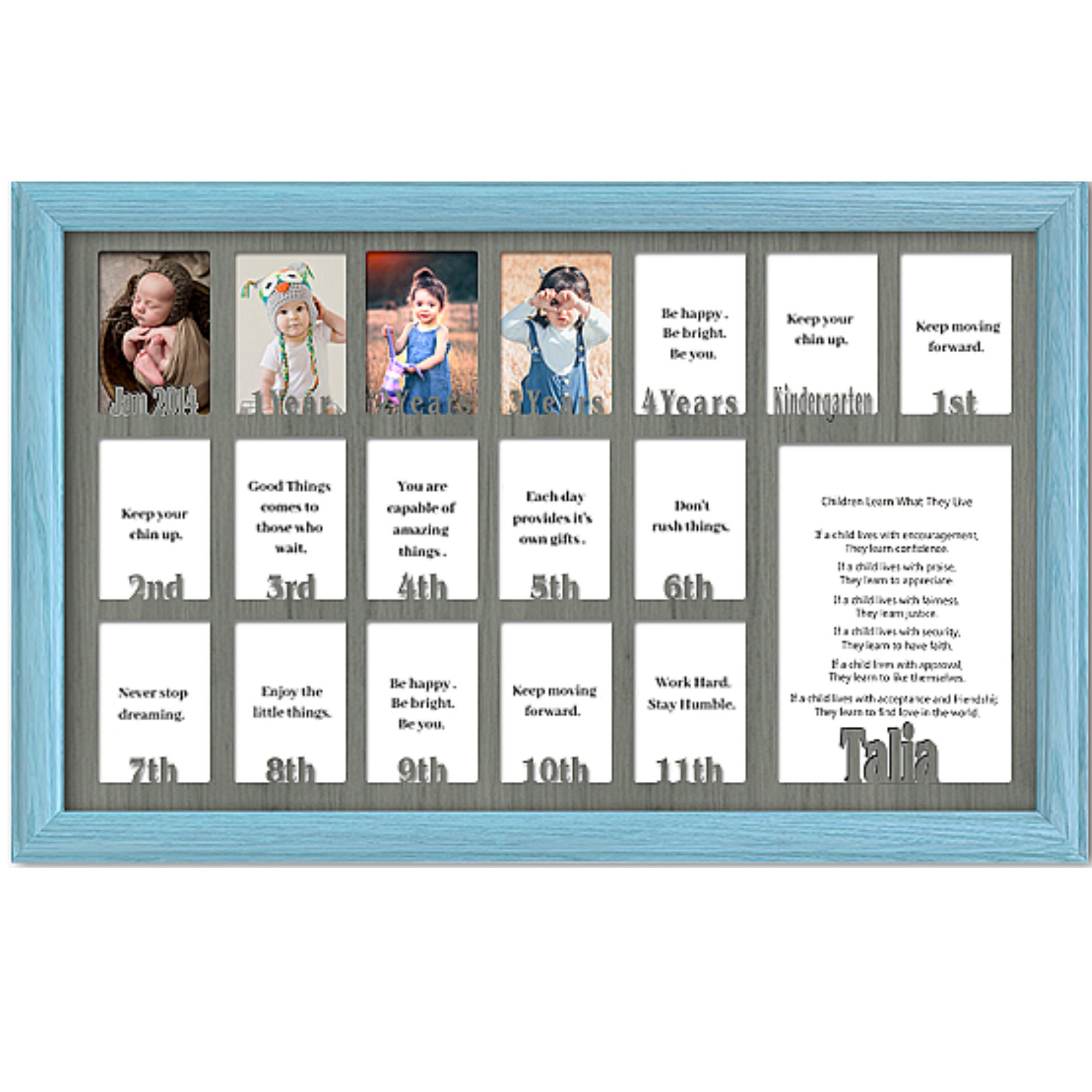 School Years Picture Frame Personalized Name and Date Full Etsy