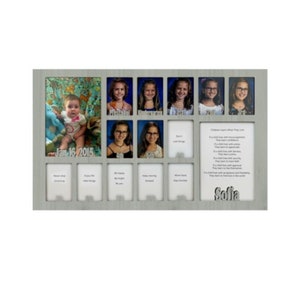School Years Picture Insert (NO FRAME) - Personalized With Any Name and Date - 10 Color Choices - Graduation Frame - 12x20 - Light Gray