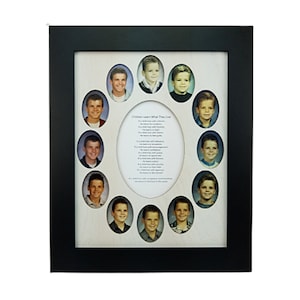 School Years Picture Frame - 10 Color Options (Shown with Modern Thick Frame & White Insert)  - Oval Graduation Collage K-12 - 11x14