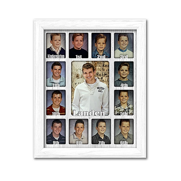 Personalized School Years Picture Frame – K-12 Photo Display – Custom Graduation Gift – Memory Frame for Kids – School Photo Collage