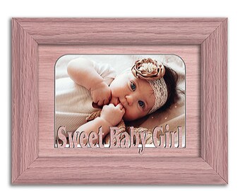 Sweet Baby Girl | Baby Picture Frame | Home Decor | Solid Frame | 5x7 Tabletop Picture Wood Frame Multiple Color