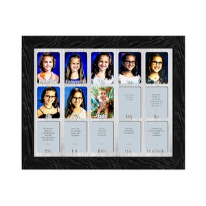 School Years Picture Frame - Personalized With Any Name - 10 Color Choices (Barnwood Black Frame) - Preschool to Graduation Frame - 11x14