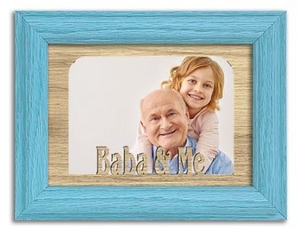 Baba & Me Tabletop Picture Frame - Holds 4x6 Photo - Multiple Color Options - Family Frame - Dad Gift
