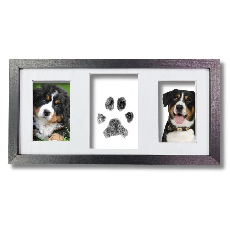 Pet Paw Print Picture Frame With Safe No Mess Inkless Pad Pawprint Kit ...
