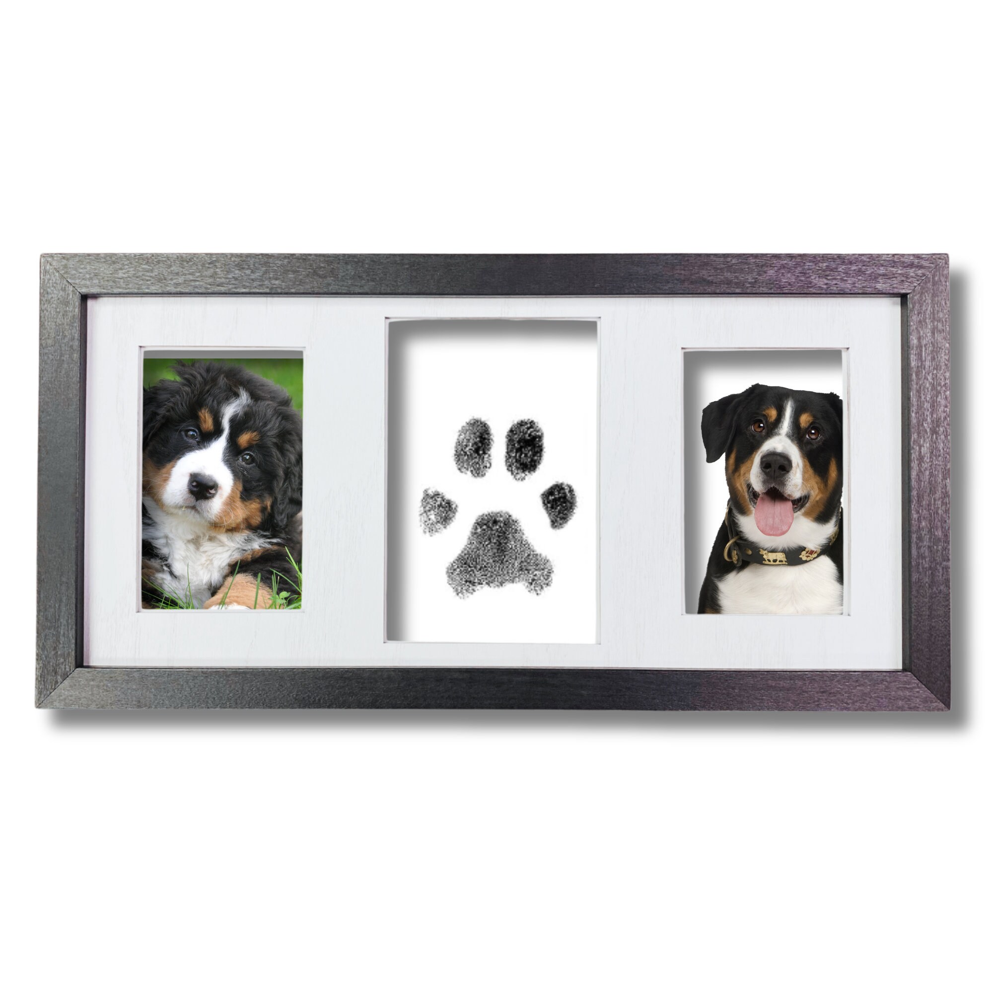 Pet Paw Print Picture Frame With Safe No Mess Inkless Pad Pawprint Kit ...