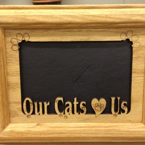 Our Cats Love Us Tabletop Picture Frame - Holds 4x6 Photo - Multiple Color Options