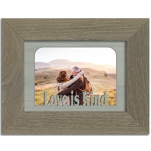Love is Kind Tabletop Picture Frame - Wedding Gift - Dating Anniversary - Cute Couple - 4x6 Photo - Multiple Color Options - Valentine