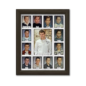 School Years Picture Frame - Personalized With Any Name - 10 Color Choices (Shown in Espresso Frame)- Graduation Frame - 11x14