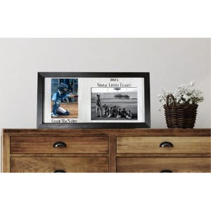 Little League Team and Player Personalized Picture Frame - Customize Childs Name & Team - Holds 5x7 and 4x6 Photos - Multiple Color Options