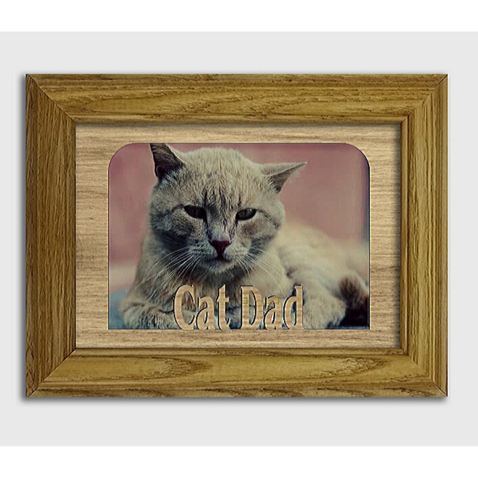 Cat Dad Tabletop Picture Frame Pet Photo Frame Holds 4x6 Etsy