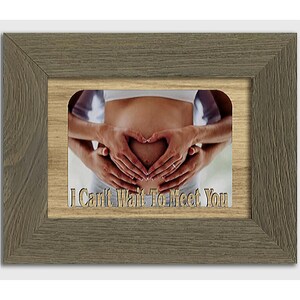I Can&#39;t Wait To Meet You Tabletop Baby Picture Frame - Holds 4x6 Photo - Multiple Color Options