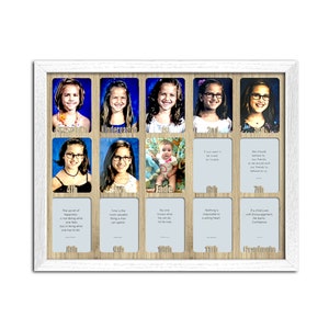 School Years Picture Frame - Personalized With Any Name - 10 Color Choices 3/4 White Frame - Preschool to Graduation Frame - 11x14