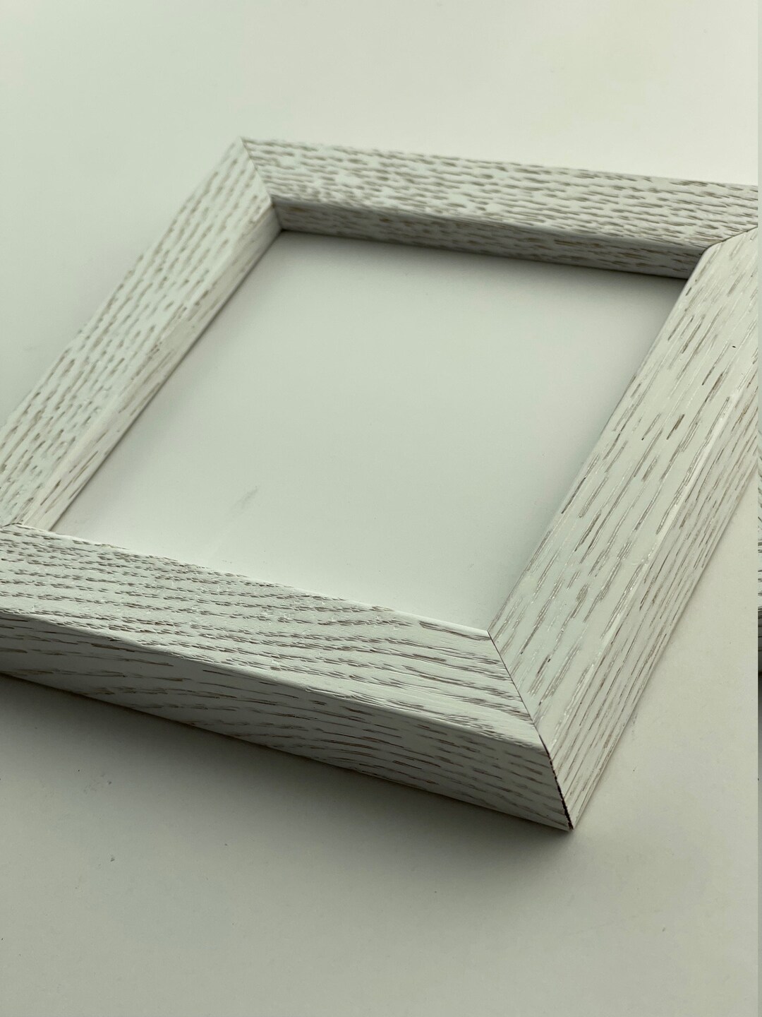 4x4 Picture Frame Handmade Wooden White Color Modern Etsy