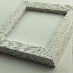 4x4 Picture Frame  - Handmade Wooden - White Color - Modern Thin Moudling - Holds 4 x 4 Photos - Easy to hang & Insert photos