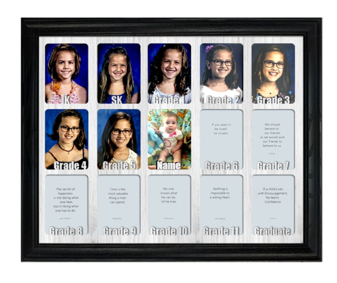 School Years Picture Frame - Canadian Grades - JK SK - Personalized ...