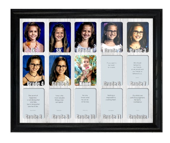 FramePro Cornice portafoto per anni scolastici, per collage fotografico K-12 giorni, cornice bianca con tappetino