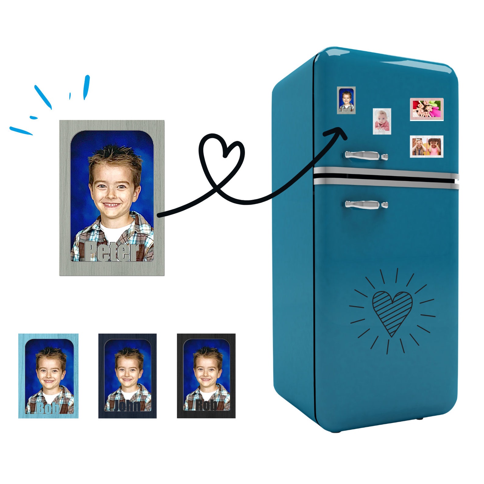 Mini Photo Frame Personalized Refrigerator Etsy