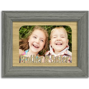 Brother and Sister Family Tabletop Picture Frame - Holds 4x6 Photo - Multiple Color Options - Family Frame