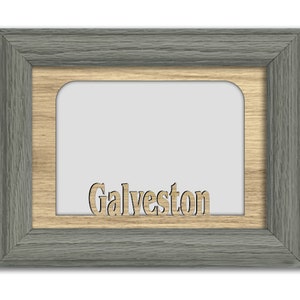 Galveston | Texas  | Hometown City Picture Frame | Vacation, Travel, Family, Anniversary Gift | 5x7 Tabletop Frame for 4x6 Photo